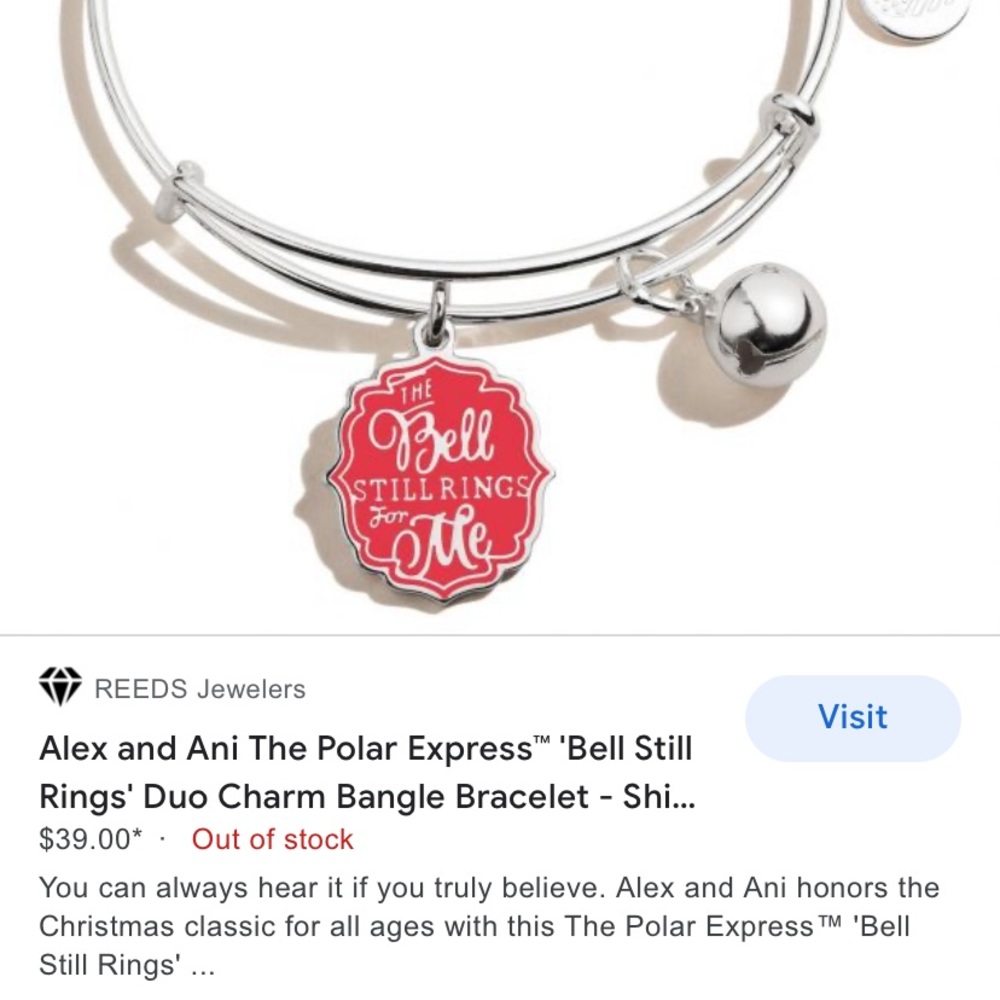 Retired Alex and Ani Polar Express Bangle